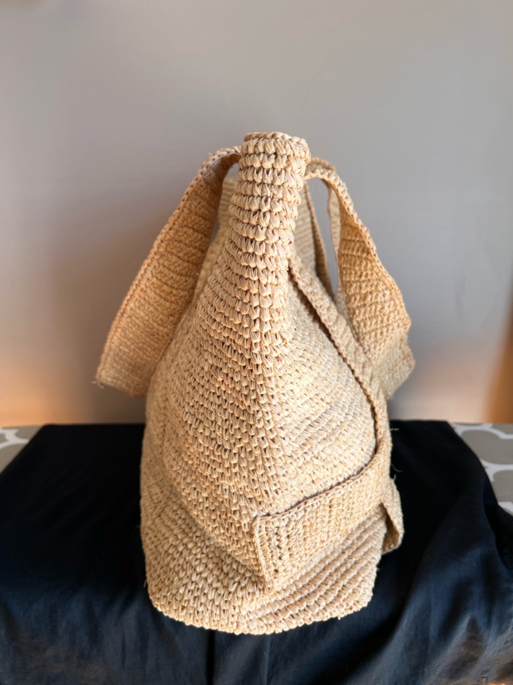 Hatattack Straw Tote Beach Bag - Natural Beige & Cream - Picture 4 of 9